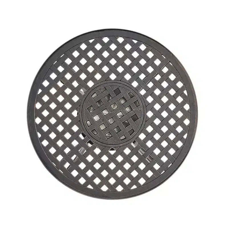 GDFStudio Berthoud Ensemble de bistro 3 pièces d'extérieur en fonte d'aluminium avec seau à glace, cuivre noir