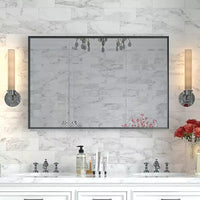 Miroir de salle de bain noir brillant 40x30 : moderne, rectangulaire, style farmhouse, horizontal/vertical