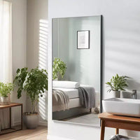 Miroir rectangulaire minimaliste en alliage d'aluminium argenté 150x90x2cm