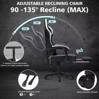Fauteuil de jeu de massage en cuir Hoffree, chaise de bureau ergonomique pour PC avec repose-pieds et réglable
