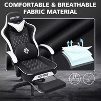 Fauteuil de jeu de massage en cuir Hoffree, chaise de bureau ergonomique pour PC avec repose-pieds et réglable