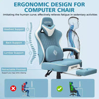 Fauteuil de jeu de massage en cuir Hoffree, chaise de bureau ergonomique pour PC avec repose-pieds et réglable