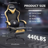 Fauteuil de jeu de massage en cuir Hoffree, chaise de bureau ergonomique pour PC avec repose-pieds et réglable