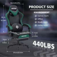 Fauteuil de jeu de massage en cuir Hoffree, chaise de bureau ergonomique pour PC avec repose-pieds et réglable