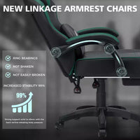 Fauteuil de jeu de massage en cuir Hoffree, chaise de bureau ergonomique pour PC avec repose-pieds et réglable