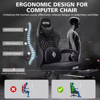 Fauteuil de jeu de massage en cuir Hoffree, chaise de bureau ergonomique pour PC avec repose-pieds et réglable