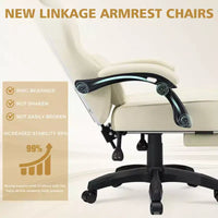 Fauteuil de jeu de massage en cuir Hoffree, chaise de bureau ergonomique pour PC avec repose-pieds et réglable