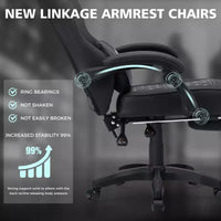 Fauteuil de jeu de massage en cuir Hoffree, chaise de bureau ergonomique pour PC avec repose-pieds et réglable