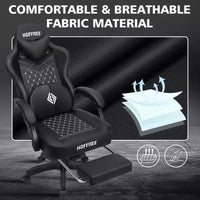 Fauteuil de jeu de massage en cuir Hoffree, chaise de bureau ergonomique pour PC avec repose-pieds et réglable