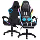 Chaise de jeu massante extra large Hoffree, chaise de bureau PC ergonomique avec haut-parleur Bluetooth et lumière RVB