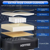Fauteuil de bureau gaming en cuir Hoffree avec massage, ergonomique, et haut-parleur Bluetooth et repose-pieds