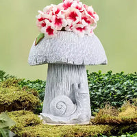 La jardinière champignon Lakeside Collection grise grande, moyenne ou petite pour le jardin