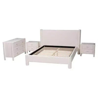 Ensemble de chambre à coucher 4 pièces Baxton Studio Laria moderne en tissu nounours blanc