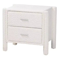 Ensemble de chambre à coucher 4 pièces Baxton Studio Laria moderne en tissu nounours blanc