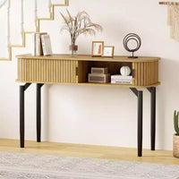 Console avec rangement, table de canapé en bois avec porte coulissante, table d'entrée pour salon, canapé, couloir, hall d'entrée
