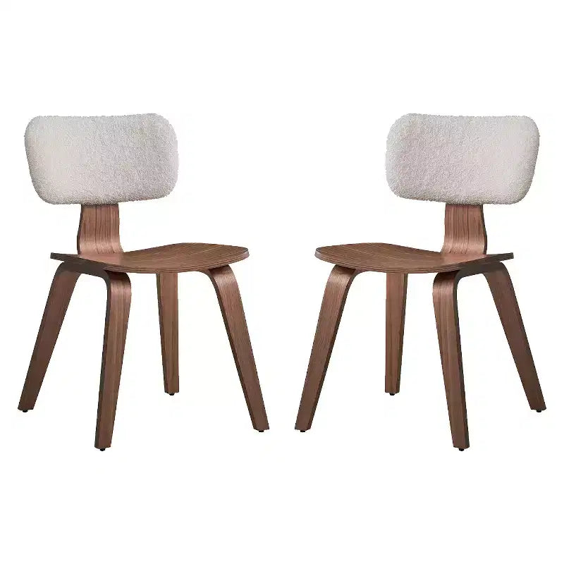 Lot de 2 chaises d'appoint en bois Simple Relax, coloris Noyer et Blanc
