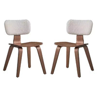Lot de 2 chaises d'appoint en bois Simple Relax, coloris Noyer et Blanc
