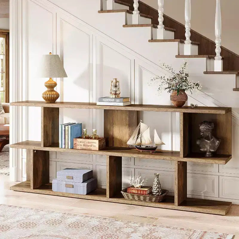 Lantine table console sofa extra-longue 71 à 3 niveaux derrière le canapé