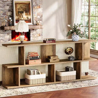 Lantine table console sofa extra-longue 71 à 3 niveaux derrière le canapé