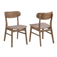 Simple Relax — Ensemble de 2 chaises de salle à manger rembourrées avec pieds fuselés marron