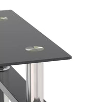 MAYEERTY Table d'appoint moderne en verre trempé, table d'appoint carrée pour salon, chambre à coucher, lot de 2, noir