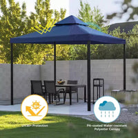 Yescom Dessus de remplacement UV30+ pour tonnelle 3x3m à 2 niveaux, pour extérieur, jardin, terrasse, fête, événement, bleu marine