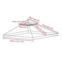 Yescom Dessus de remplacement UV30+ pour tonnelle 3x3m à 2 niveaux, pour extérieur, jardin, terrasse, fête, événement, bleu marine