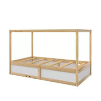 Lit enfant convertible 3-en-1 Max & Finn Saffiano, naturel/blanc