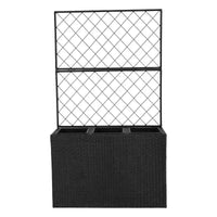 Sunnydaze Bac jardinière en osier 3 sections avec treillis pour interieur ou extérieur - noir