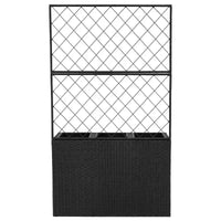 Sunnydaze Bac jardinière en osier 3 sections avec treillis pour interieur ou extérieur - noir