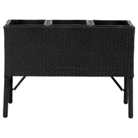 Jardinière surélevée en osier à 3 sections Sunnydaze pour usage intérieur ou extérieur - Noire