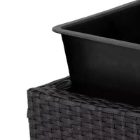Jardinière surélevée en osier à 3 sections Sunnydaze pour usage intérieur ou extérieur - Noire