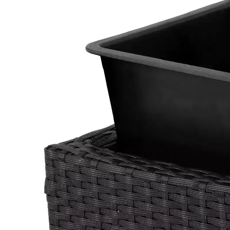 Jardinière surélevée en osier à 3 sections Sunnydaze pour usage intérieur ou extérieur - Noire