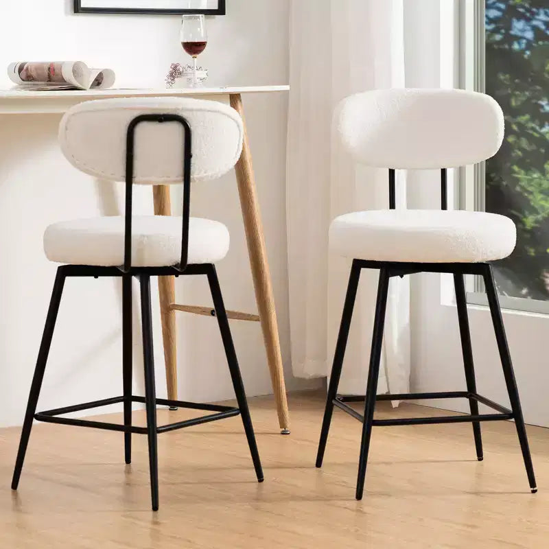 WARMOUNTS Lot de 2 tabourets de bar pivotants rembourrés hauteur comptoir