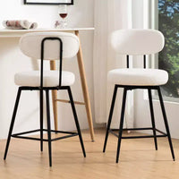 WARMOUNTS Lot de 2 tabourets de bar pivotants rembourrés hauteur comptoir