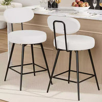 WARMOUNTS Lot de 2 tabourets de bar pivotants rembourrés hauteur comptoir