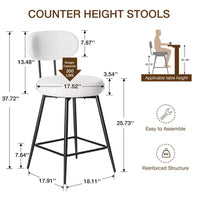 WARMOUNTS Lot de 2 tabourets de bar pivotants rembourrés hauteur comptoir