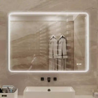 Miroir de courtoisie rectangulaire mural LED antibuée dimmable 48 x 36 pouces, avec éclairage