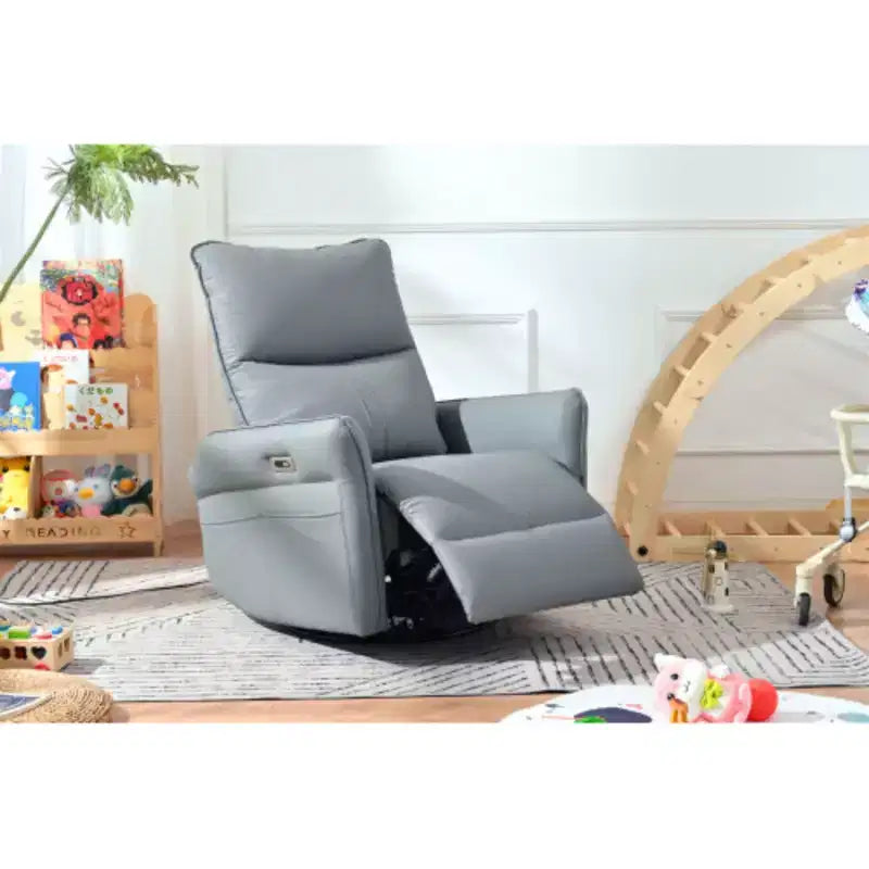 Fauteuil inclinable à bascule pivotant électrique pour adulte, fauteuil à bascule pivotant à 270 degrés, petit fauteuil inclinable électrique adapté aux petits espaces