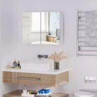 Rangement de salle de bain élégant : Armoire de toilette à double porte avec charnières silencieuses, 80 x 60 cm