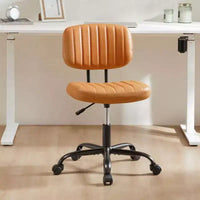 Chaise de travail à hauteur réglable : Pivotante à 360°, sans accoudoirs, base roulante