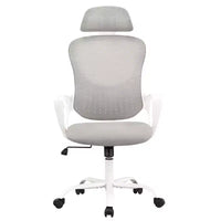 Chaise de jeu confortable : dossier haut, maillée, pivotante avec roulettes, appuie-tête réglable, soutien lombaire