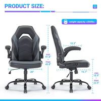 Fauteuil de bureau ergonomique pivotant en similicuir avec support lombaire, chaise de jeu informatique