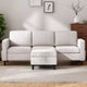 Mjkone Convertible Sectional Sofa Couch, Linen Fabric 3-Seat L-Shaped Sofa with Storage Ottoman