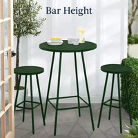 Ensemble bistrot rond 3 pièces de bar avec tabourets sans dossier et design à lattes Best Choice Products