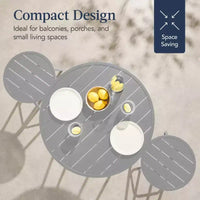 Ensemble bistrot rond 3 pièces de bar avec tabourets sans dossier et design à lattes Best Choice Products