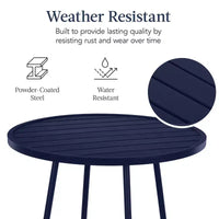 Ensemble bistrot rond 3 pièces de bar avec tabourets sans dossier et design à lattes Best Choice Products