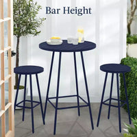 Ensemble bistrot rond 3 pièces de bar avec tabourets sans dossier et design à lattes Best Choice Products