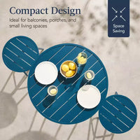 Ensemble bistrot rond 3 pièces de bar avec tabourets sans dossier et design à lattes Best Choice Products