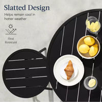 Ensemble bistrot rond 3 pièces de bar avec tabourets sans dossier et design à lattes Best Choice Products